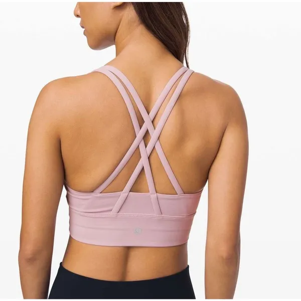 Lululemon Energy Bra Long Line Smoky Blush Pink Luxtreme Sport Bra Size 4 - Image 2