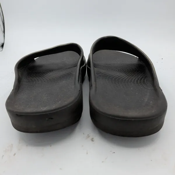 Oofos‎ Ooahh Luxe Recovery Slides Metallic Gunmetal Black Mens 8 Womens 10 EU 41 - Image 5