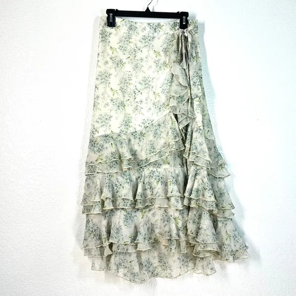 M Skirt NWT Marlene Floral Ruffle Tiered Maxi Cottage Core Romantic Fairy - Image 2