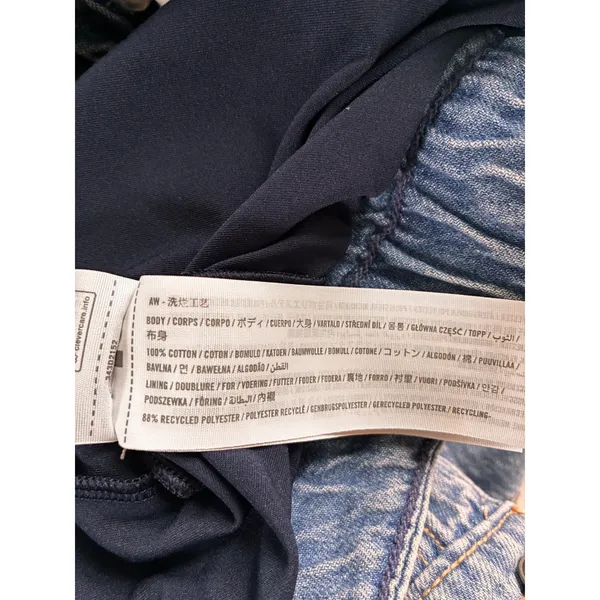 Hollister Womens Pleated Denim Micro Skort Medium Wash Blue Size M Elastic Waist - Image 5