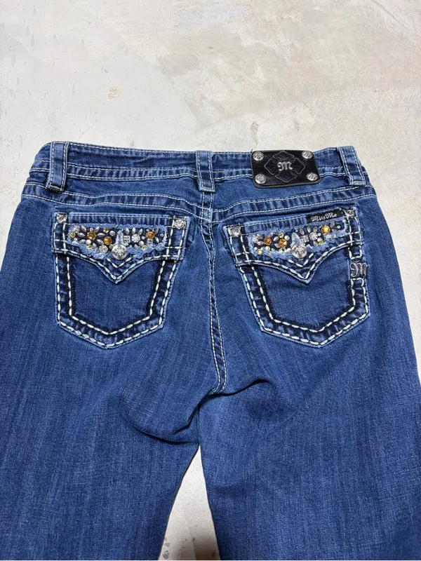 Miss me boyfriend capri jeans bejeweled pockets 28 - Image 12