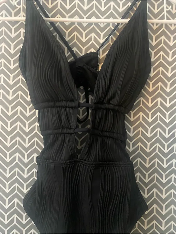 Black One Piece Swimsuit Size S - Image 2