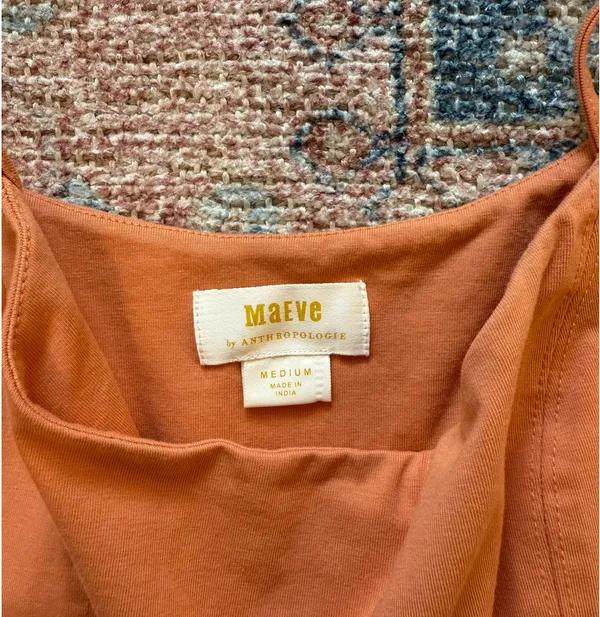 Anthropologie Orange Ruched Top Maeve - Image 2