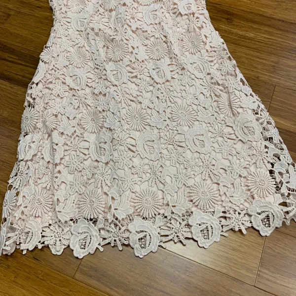 Lulus Pink Lace Halter Neck Sheath Dress Midi Sleeveless Women's‎ Size Medium - Image 3