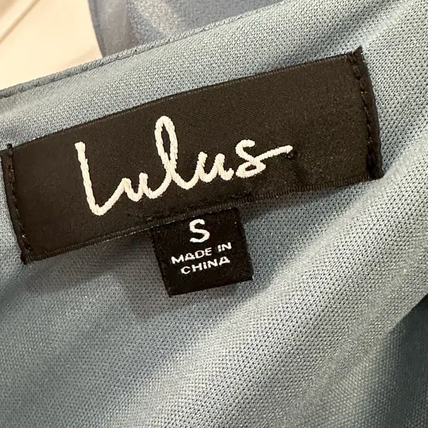 Lulus Lost In The Romance Chiffon Gown Slate Blue Small Prom Bridesmaid Formal - Image 11