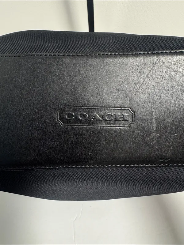 Coach Vintage Mercer Shoulder Bag Black Twill Body with Leather Accents - Image 5
