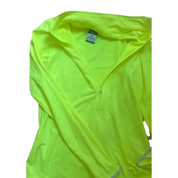 Nike Pro Dri-FIT Half Zip Pullover Neon Yellow Women’s Sz M Run Outdoor Sport - Image 9