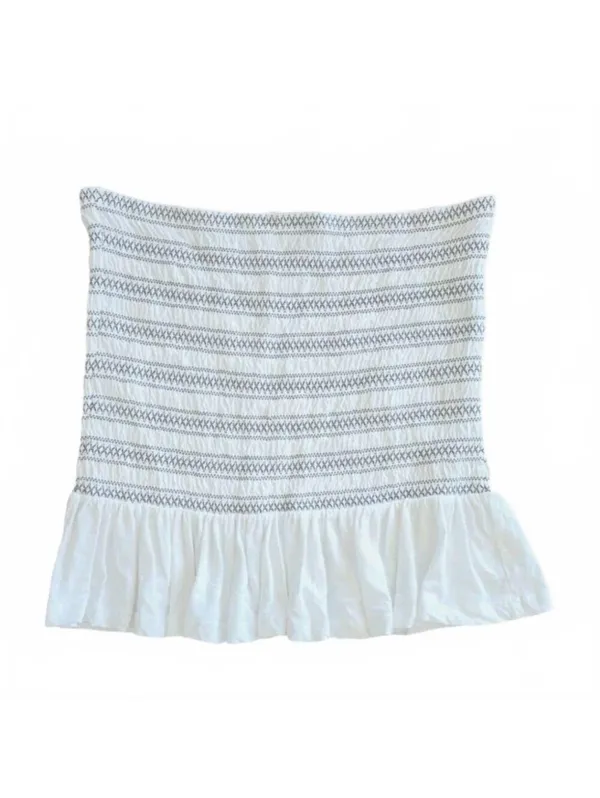Anthropologie Maeve Tube Top Smocked White Size XLarge Ruffle feminine beach - Image 5
