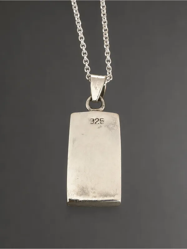 Vintage Shiva Eye Sterling Silver Pendant w/ Sterling Plate Chain - Image 2