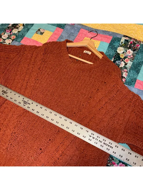 POL Boutique $79 Woman’s L Cable Chunky Knit Sweater Size L Cozy Style: FST296 - Image 9