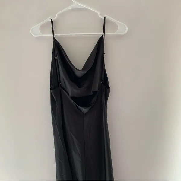 Princess Polly Black Maxi Satin Cowl Neck Dress - Image 2