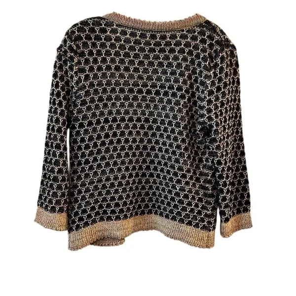 Roz & Ali‎ Women's M Open Front Cardigan with Metallic Threading - Image 9