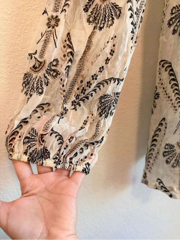 Anthropologie Floreat Cantata peasant blouse, eyelet detail, size 2 - Image 11