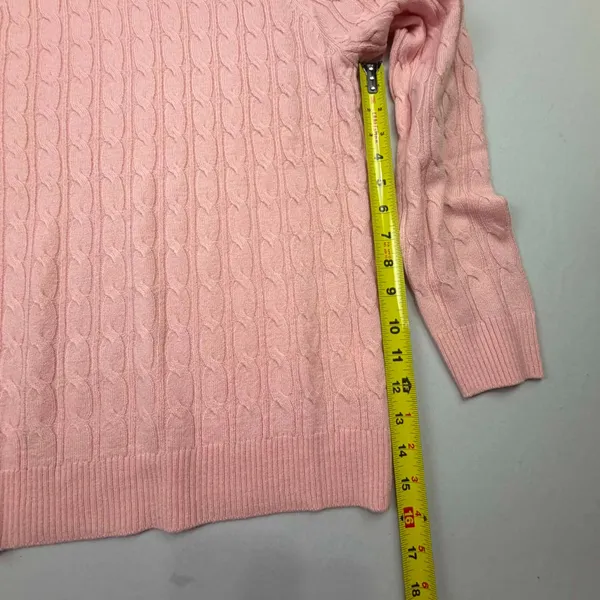 Croft & Barrow The Extra Soft Cable Crew Neck Sweater in Light Pink - Image 4