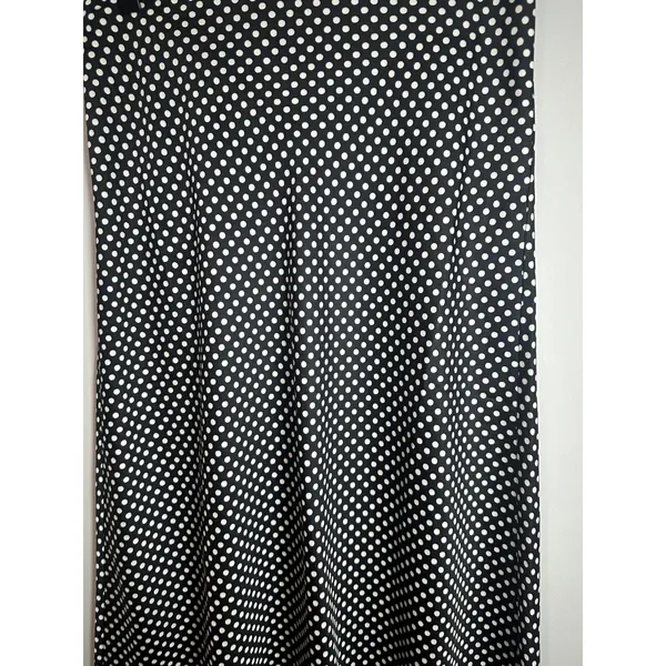 J.Crew Black White Polka Dot Midi Skirt High Rise A-Line BU218 XS - Image 2