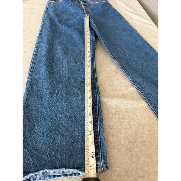 Levis Ribcage Straight Ankle Jeans Womens 29 High Rise Button Fly Blue Denim - Image 3
