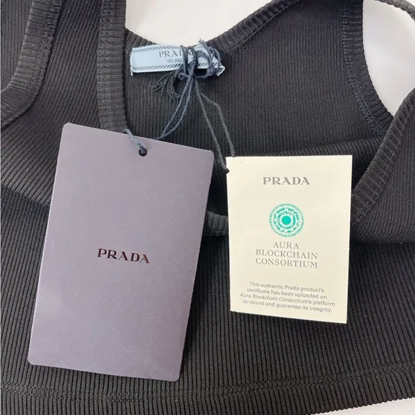 PRADA logo cropped tank top - Image 8