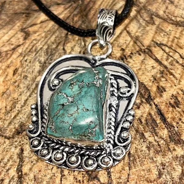 Blister Stabilized Turquoise Pendant 2” Blue - Image 13