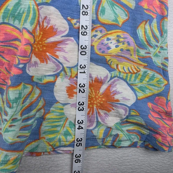 Vineyard Vines Womens Tropical Floral Seashell Cotton T-Shirt Dress Blue XS - Image 7