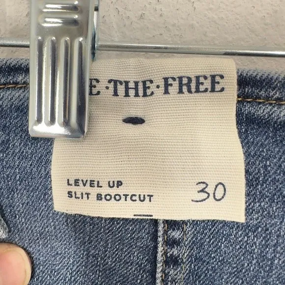 We The Free Free People Level Up Slit Bootcut Jeans Medium Wash Size‎ 30 Boho - Image 6