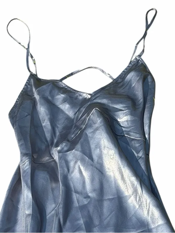 NEW RARE Free People Intimately Grey Silver Foil Slip Dress summer intimates - Image 4