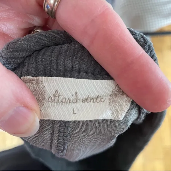 Altard State Gray Corduroy Mini Skirt A-Line‎ Academia size Large - Image 3