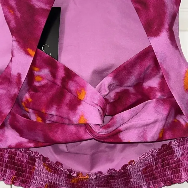 Sachin + Babi Abstract Print Pink Cropped Sleeveless Top(Size 10) - Image 5