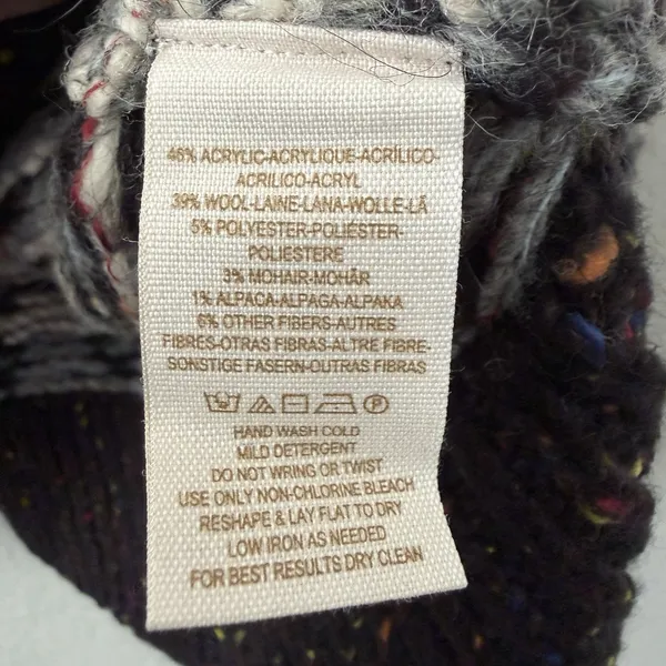 Free People Womens Love‎ Bug Nordic Fair Isle Lace Up Sweater Size L Lodgecore - Image 9
