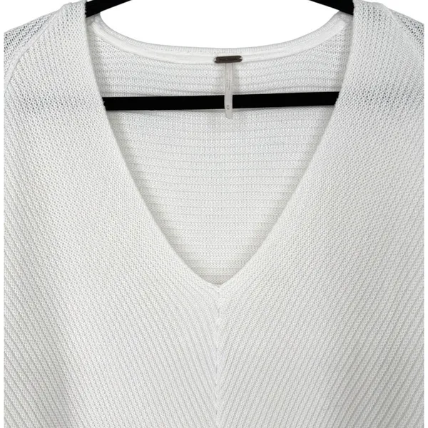 Free People La Brea Oversized V-Neck Chunky Long Sleeve Knit Sweater Size Medium - Image 7