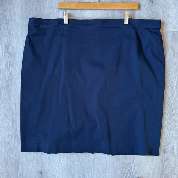 J.Crew No. 2 Pencil Skirt Navy Blue Stretch Cotton Blend Size 22 G0823 - Image 2