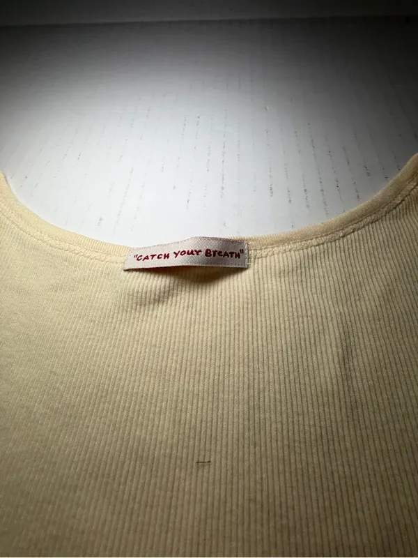 Vintage 90’s Y2K Embroidered Floral Cream Tank Top - Image 2