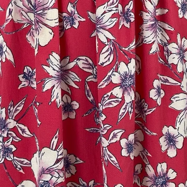 Love & Piece Pink Floral Tiered Smocked Sleeveless Tie Strap A Line Maxi Dress S - Image 2