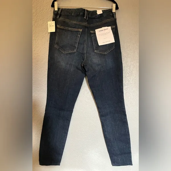 NWT Good American Good Waist Step Hem Skinny Jeans Dark Blue Denim Size 10 - Image 13