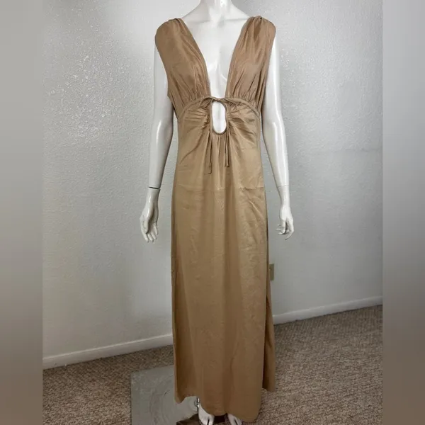 RIOT SWIM Calli Ruched Front Tie Maci Dress Size Medium. J-15 - Image 2