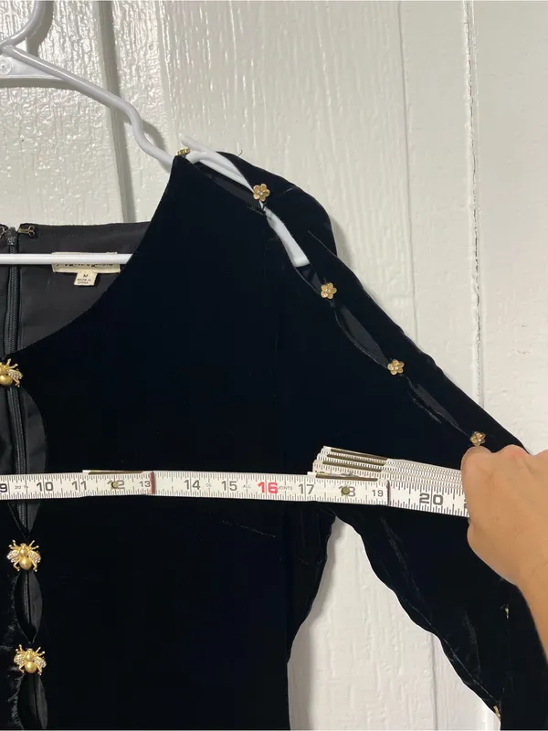 For Love & Lemons Beatrix Velvet Embellished cut out black Dress size Medium - Image 11