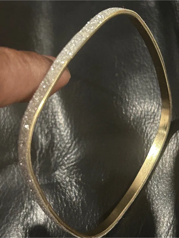 Gold Tone Rhinestone Square Bangle Bracelet - Image 3
