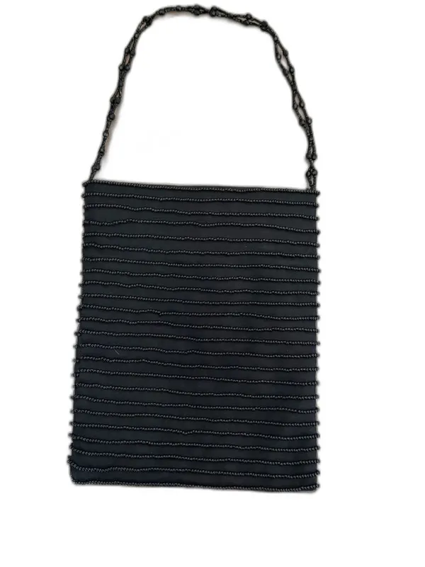 Vintage GAP Black Beaded Mini Shoulder Bag Evening Purse Cocktail - Image 2