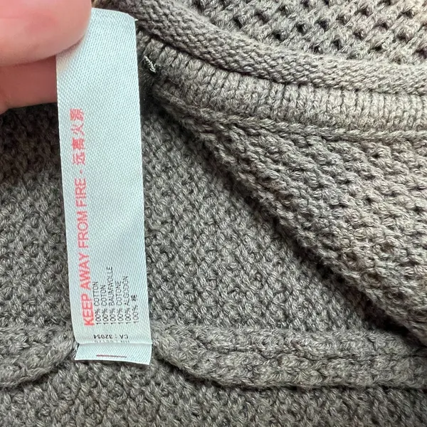 Free People‎ Beach Hailee Sweater Jumper Overalls Large Taupe FP Knit Pockets L - Image 11