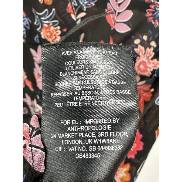 Anthropologie HD In Paris Varina Black Floral Sheer Maxi Dress Womens 4 OB483345 - Image 8