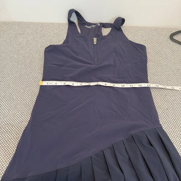 Outdoor Voices Tennis Dress Pleated Asymmetric Hem Racerback Quarter Zip XS - Image 10