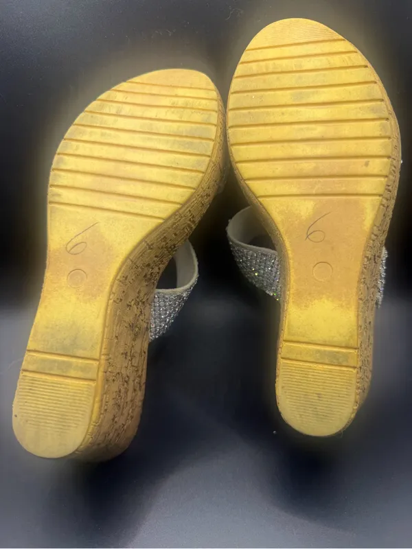 FAB Made in Italy Rhinestone Wedge Sandals - Image 9