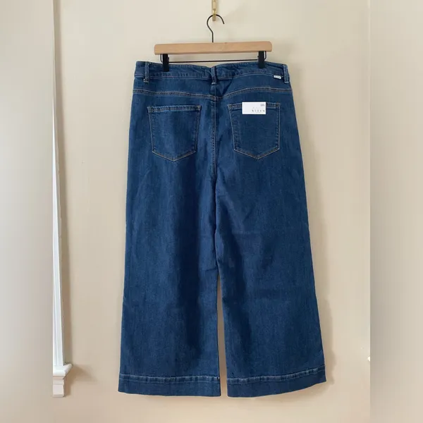 RISEN Jeans High Rise Wide Leg Button Fly Dark Wash Denim Size 2X 18 / 20 NWT - Image 5