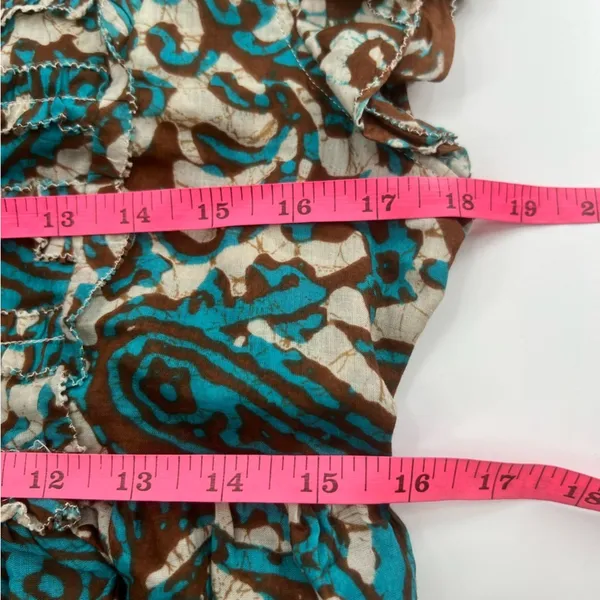 House of Harlow‎ Open Back Turquoise & Brown Batik Maxi Dress Sz S sundress - Image 5