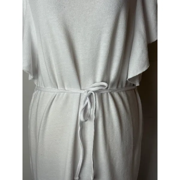 Z‎ Supply Dress Women Medium White Capri Ruffle Sleeve French Terry Mini NWT - Image 7