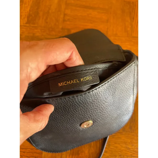 Michael Michael Kors Black Pebbled Leather Half Dome Crossbody Bag black - Image 8