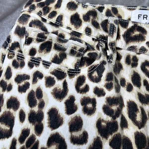 Frame‎ Womens Size 27 Ali High Rise Cigarette Leopard Print Jeans Trendy Chic - Image 13