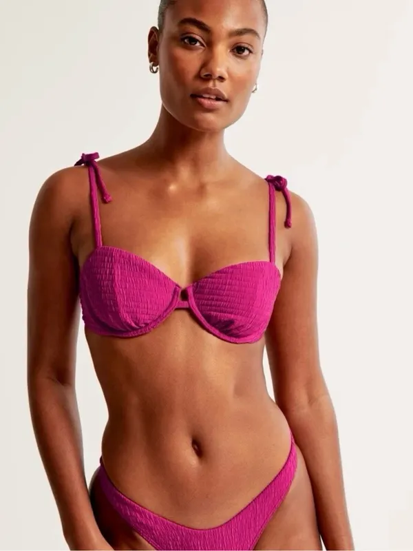 Abercrombie & Fitch Tie-Strap Underwire Bikini Top XXS NWOT - Image 3
