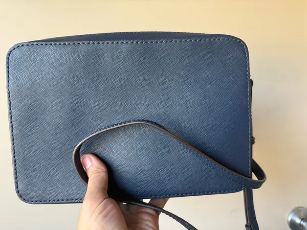 Michael Kors Navy Leather Crossbody with Gold Stud Accents - Image 8