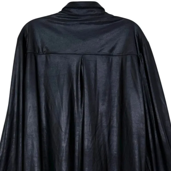 Naked Wardrobe Drip Black Faux Leather Oversized Long Sleeve Shirt Shacket Large - Image 5