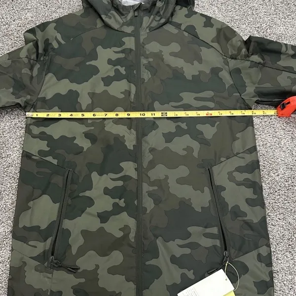 All in Motion Hooded Camo Windbreaker Jacket - Olive Green - Image 3